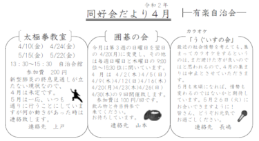 同好会だより　令和2年度バックナンバー